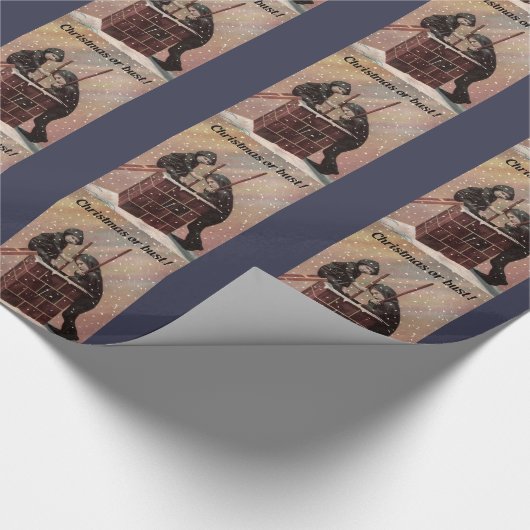 クリスマスまたはバスト、男の子の煙突のスイープアンティーク写真 ラッピングペーパー (角)