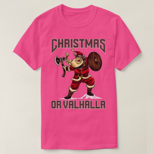 クリスマスまたはバルハラバイキングクリスマスプレゼント Tシャツ (デザイン正面)