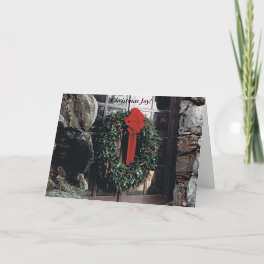 クリスマスまたはホリデーカードとリース シーズンカード (正面)