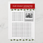 クリスマスまたはホリデーファミリーニュースレターテンプレート 便箋 (正面/裏面)