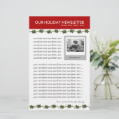 クリスマスまたはホリデーファミリーニュースレターテンプレート 便箋 (スタンド正面)