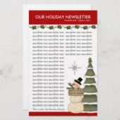 クリスマスまたはホリデーファミリーニュースレターテンプレート 便箋 (正面/裏面)