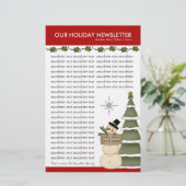 クリスマスまたはホリデーファミリーニュースレターテンプレート 便箋 (スタンド正面)