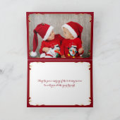 クリスマスまたは休日の写真カード|白熱［赤熱］光を放つな蝋燭 シーズンカード (内部)