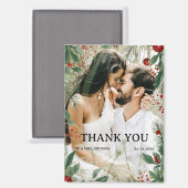 クリスマスまたは冬のテーマ結婚に感謝 マグネット (正面/裏面)