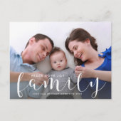 クリスマスまたは新年ハッピーホリデーファミリーフォト ポストカード (正面)