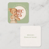クリスマスまたは誕生日ヴィンテージの女の子までピークなし ノートカード (正面/裏面)