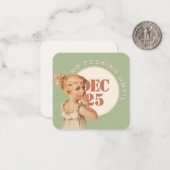 クリスマスまたは誕生日ヴィンテージの女の子までピークなし ノートカード (正面/裏面インサイチュ)