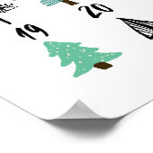 クリスマスまでのカウントダウンアドベントカレンダー かわいい木 ポスター (角)