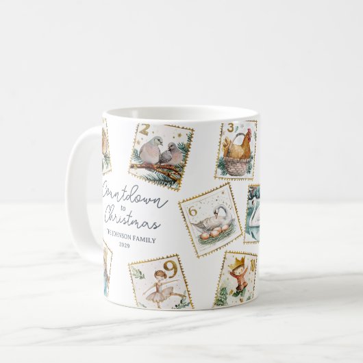 クリスマスまでカウントダウン コーヒーマグカップ (正面左)