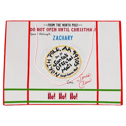 クリスマスまで北極スタンプが開かない ラージペーパーバッグ (正面)