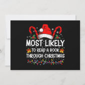 クリスマスまで本を読み続ける可能性が最も高い 招待状 (正面)