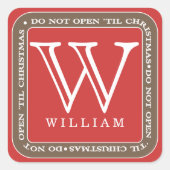 クリスマスまで開かないパーソナライズされたギフトステッカー スクエアシール