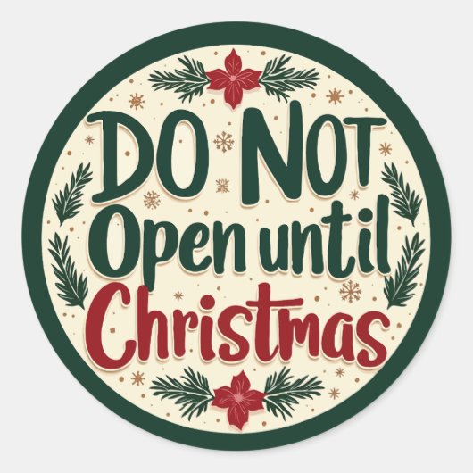 クリスマスまで開かない ラウンドシール (正面)