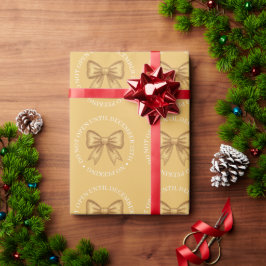 クリスマスまで開けないで ゴールド ラッピングペーパー