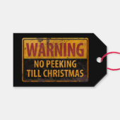 クリスマスま警告で何のサインもいかない ギフトタグ (正面(横))