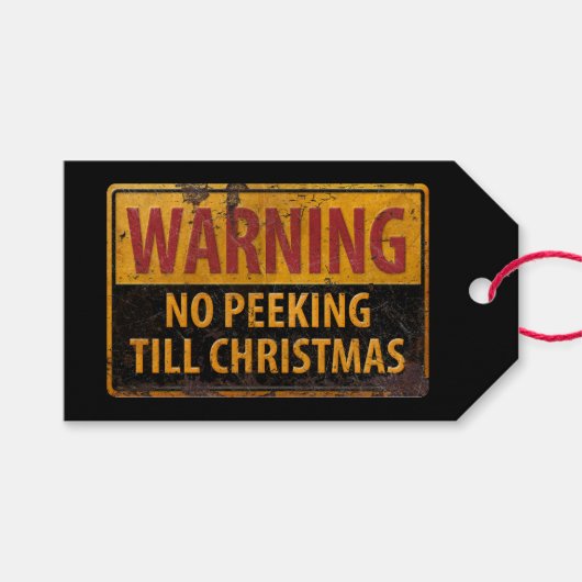 クリスマスま警告で何のサインもいかない ギフトタグ (正面(横))