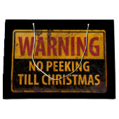 クリスマスま警告で何のサインもいかない ラージペーパーバッグ (正面)