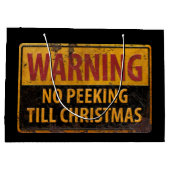 クリスマスま警告で何のサインもいかない ラージペーパーバッグ (裏面)