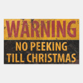 クリスマスま警告で何のサインもいかない 長方形シール (正面)