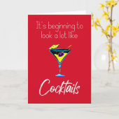 クリスマスみたいにコクテイルが似合う季節になってきた カード (黄色い花)