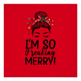 クリスマスめちゃくちゃなBunポスター ポスター