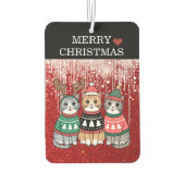 クリスマスめでたいクリスマス猫 カーエアーフレッシュナー (裏面)