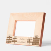 クリスマスめでたいプレゼントとプレゼント レーザー彫刻フレーム (左)