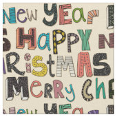 クリスマスめでたい新年 ファブリック (クローズアップ)