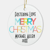 クリスマスめでたい贈り物を愛して育てる セラミックオーナメント (左)