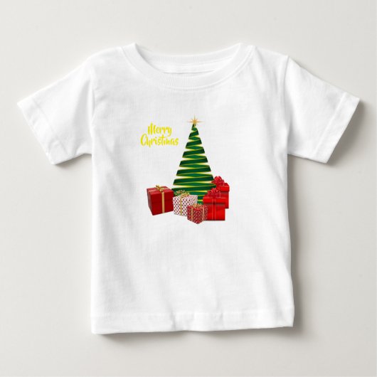 クリスマスめでたい~の木 ベビーTシャツ (正面)