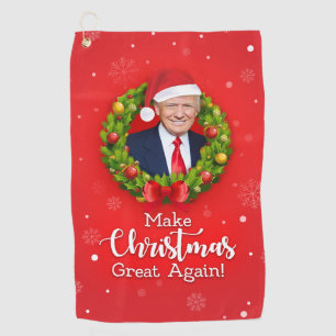 クリスマスもアメリカを偉大に Trump MAGA ジョーク ギフト ゴルフタオル