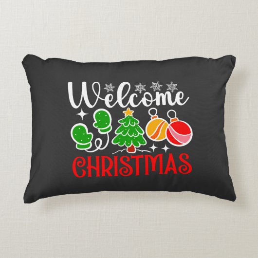クリスマスようこそ アクセントクッション (正面)