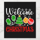 クリスマスようこそ ワインラベル (シングルラベル)