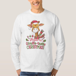 クリスマスよくはしゃぐキリン Tシャツ