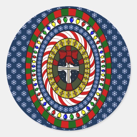 クリスマスよくはしゃぐシール ラウンドシール (正面)