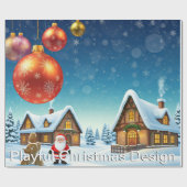 クリスマスよくはしゃぐデザイン ラッピングペーパー (フラット)