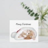 クリスマスよくはしゃぐ子猫 シーズンポストカード (スタンド正面)