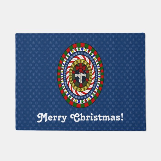 クリスマスよくはしゃぐ形式 ドアマット (正面)