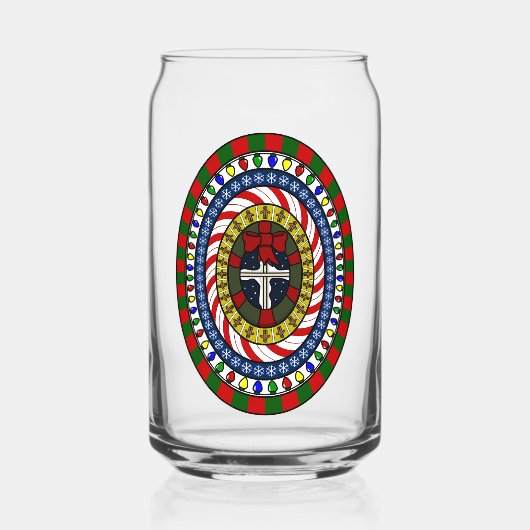 クリスマスよくはしゃぐ ガラス缶 (正面)