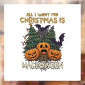 クリスマスよりもハロウィンのかぼちゃの木に蝙蝠 ウィンドウサイン (シート2)