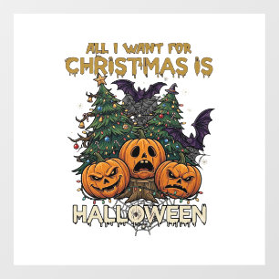 クリスマスよりもハロウィンのかぼちゃの木に蝙蝠 ウィンドウサイン