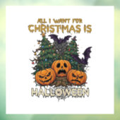クリスマスよりもハロウィンのかぼちゃの木に蝙蝠 ウィンドウサイン (シート3)