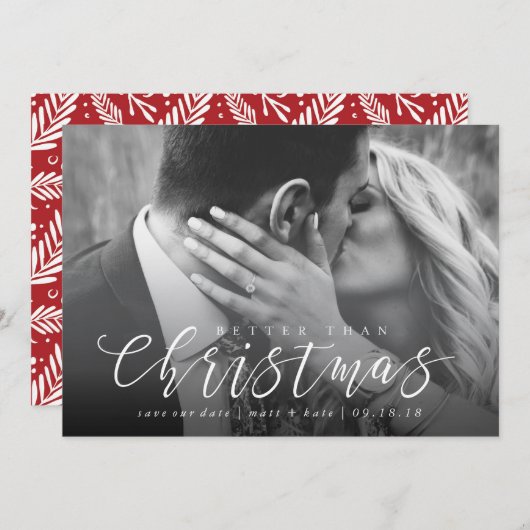 クリスマスより良い日付を保存クリスマスカード セーブザデート (正面/裏面)