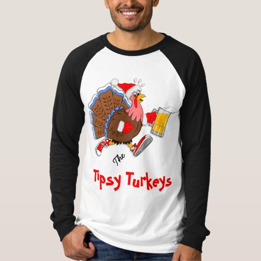 クリスマスよろよろしているトルコ(ビール後走られる) - Tシャツ (正面)