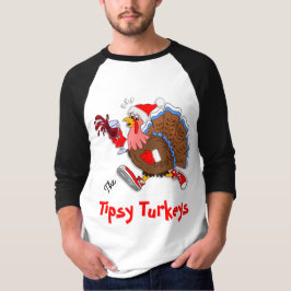クリスマスよろよろしているトルコ(ワイン後走られる) - Tシャツ