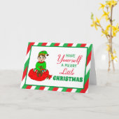 クリスマスをあなた自身で楽しく過ごして パーソナライズ カード (黄色い花)