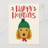 クリスマスをお楽しみください - かわいいコッカースパニエル ポストカード (正面)