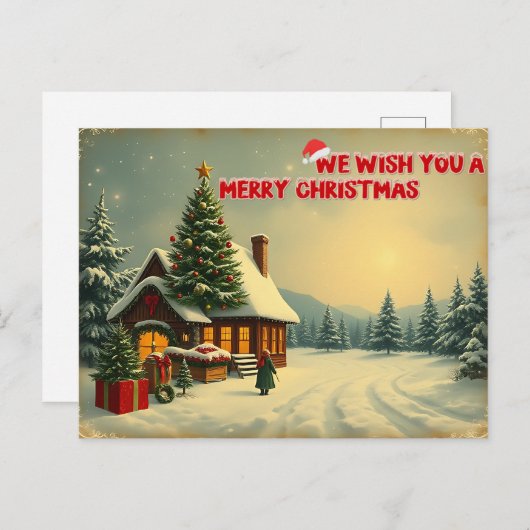 クリスマスをお楽しみください - O12 インビテーションポストカード (正面/裏面)