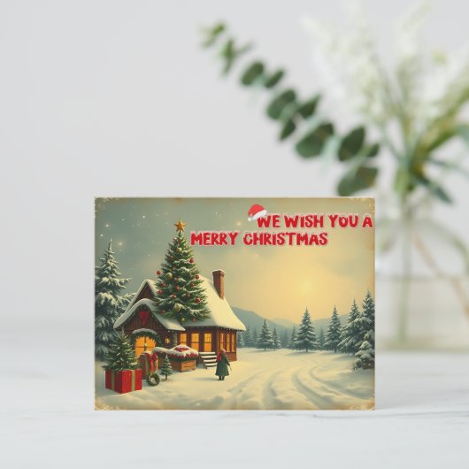 クリスマスをお楽しみください - O12 インビテーションポストカード (スタンド正面)